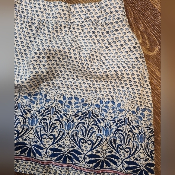 Tommy Bahama NWOT Linen Blue Baroque Elastic Waist Skirt Size XS - Picture 7 of 9